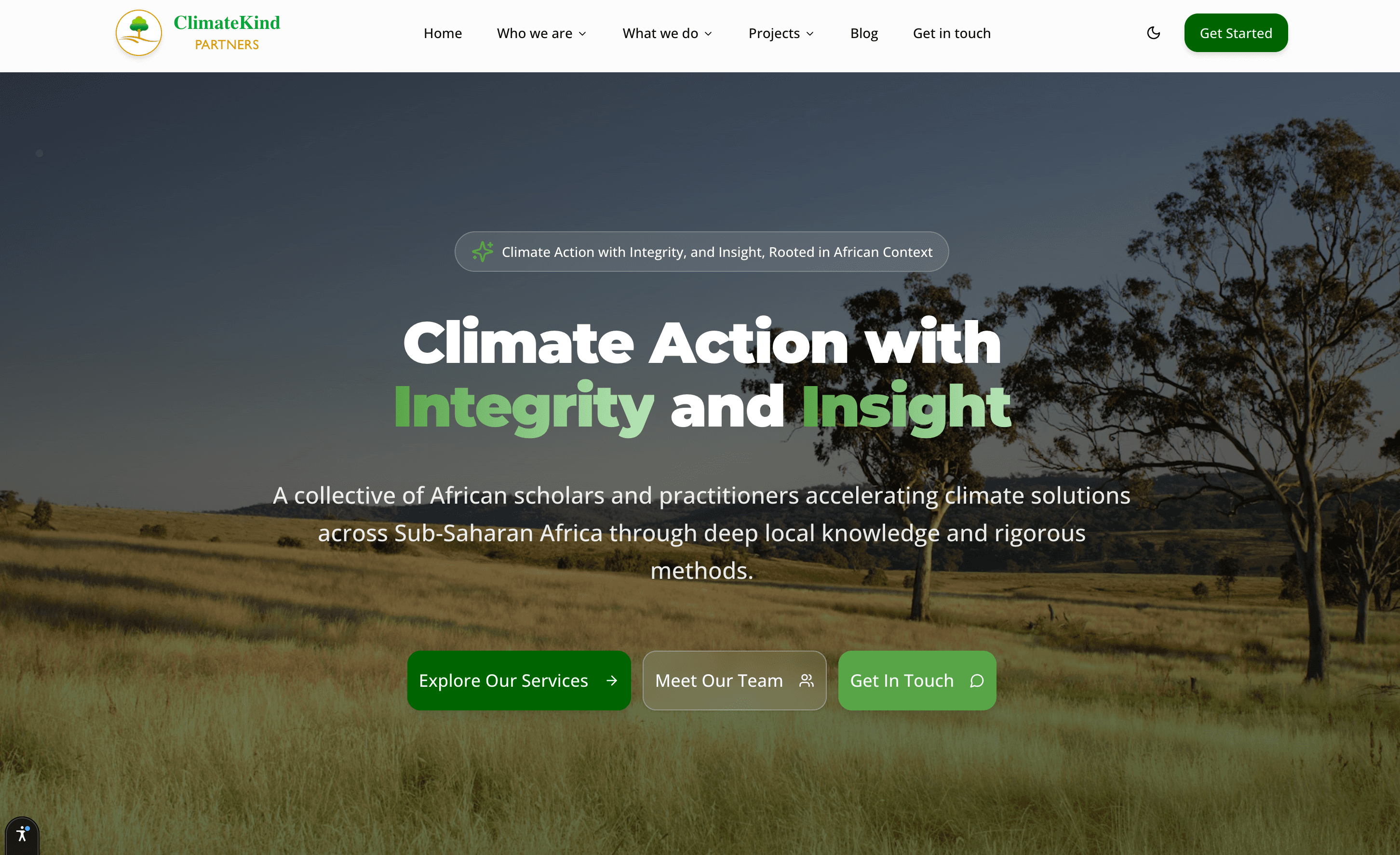 ClimateKind Partners website screenshot